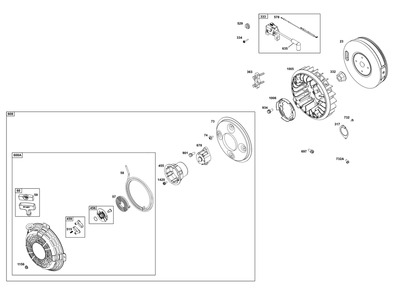 Flywheel, Ignition, And Starter Group Diagram and Parts List for 356776-0013-G1 200000 - 399999 Briggs and Stratton Engine
